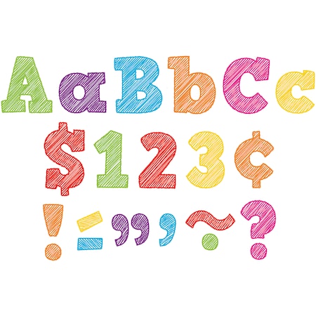 Teacher Created Resources Scribble Bold Block 4in Letters Combo Pack, PK690 TCR2686